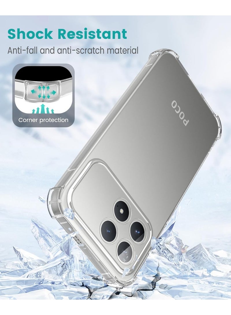 جراب شفاف متوافق مع هاتف Xiaomi POCO F8 Pro/Redmi K90 5G، جراب مقاوم للصدمات والخدوش، غطاء حماية مرن فائق النحافة من مادة TPU، مقاوم لبصمات الأصابع، غطاء شفاف لهاتف POCO F8 Pro - Image 4